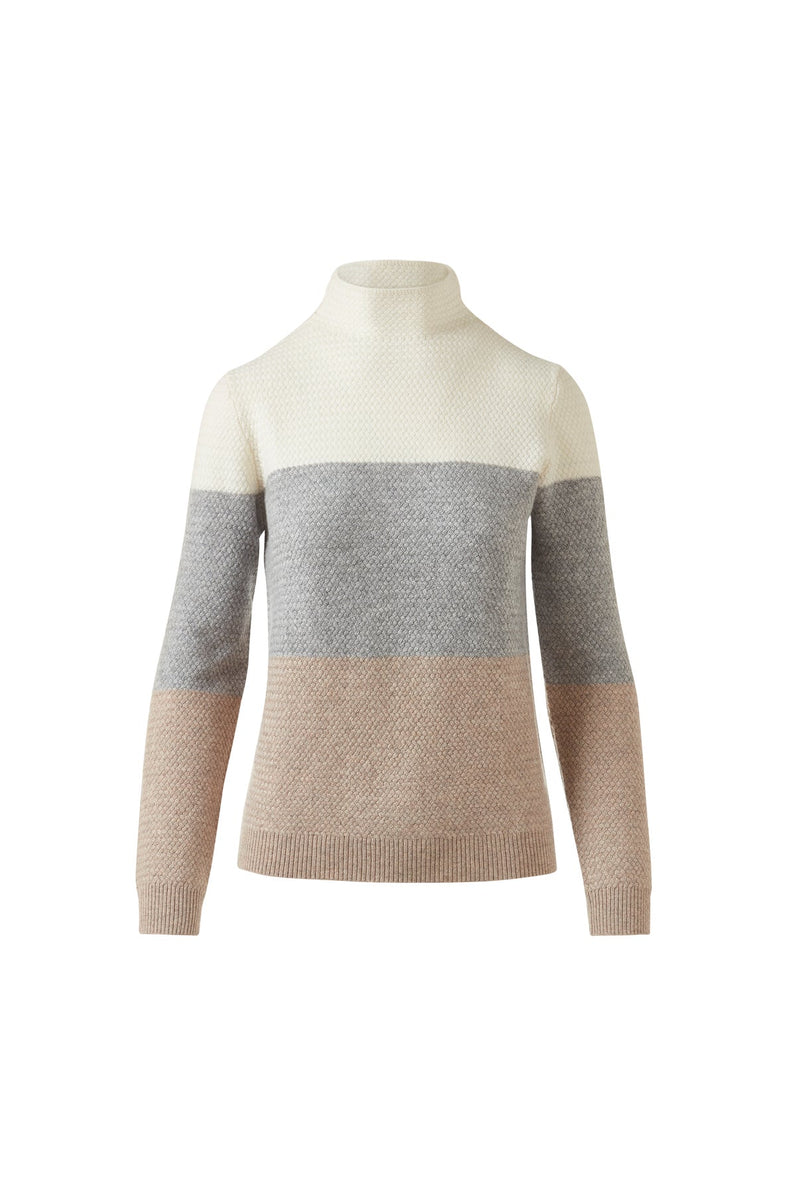Colourblock funnel neck