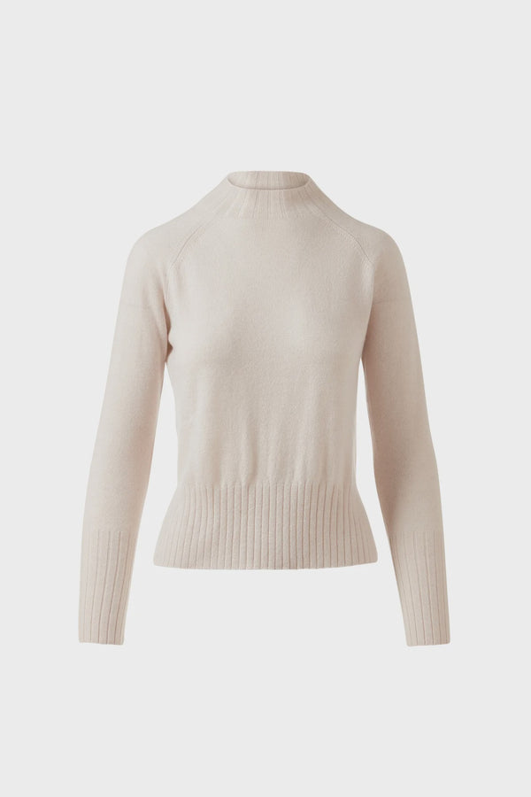 Hi-Low Rib trim funnel neck jumper