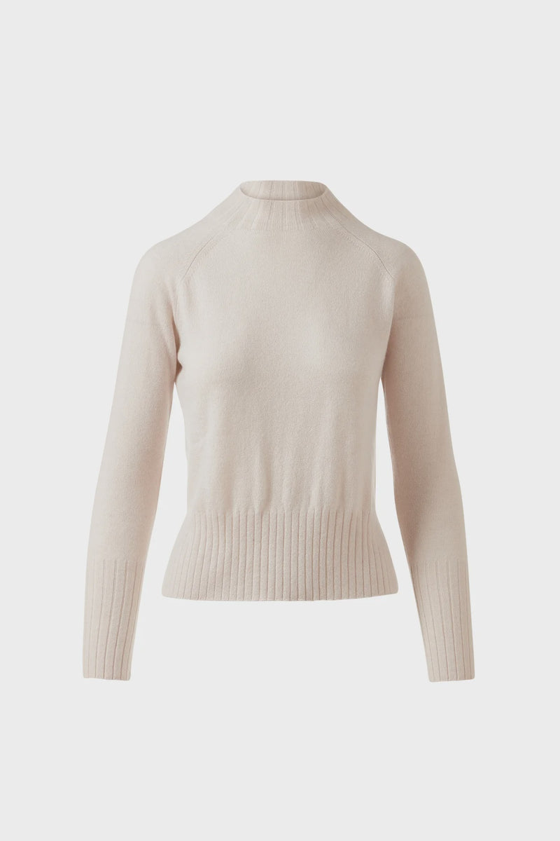 Hi-Low Rib trim funnel neck jumper