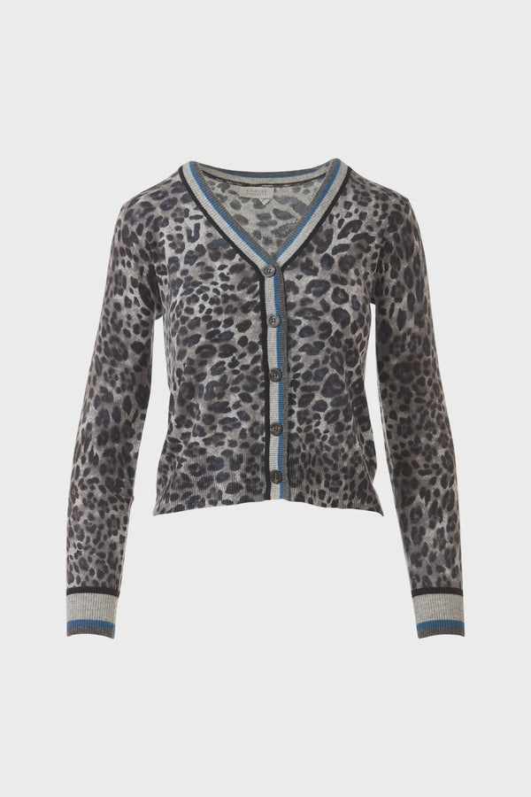 Tipped leopard print cardigan