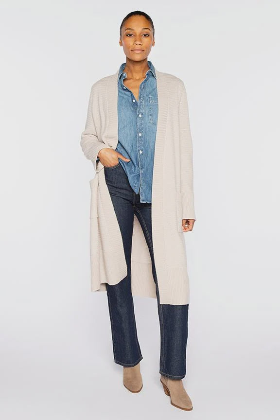 Textured Duster Cardigan - Oat