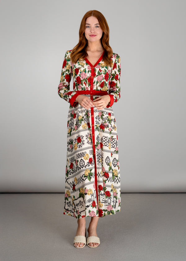 Lea silk shirt dress