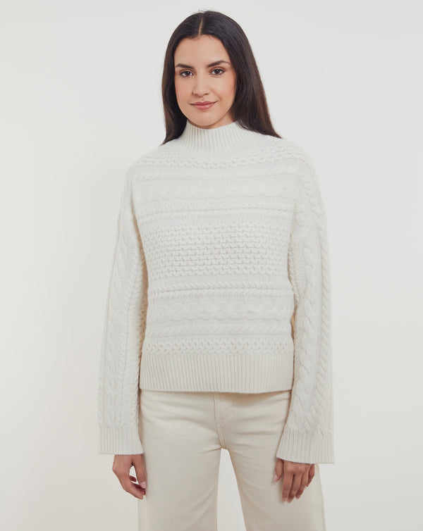 Misha cable mock neck