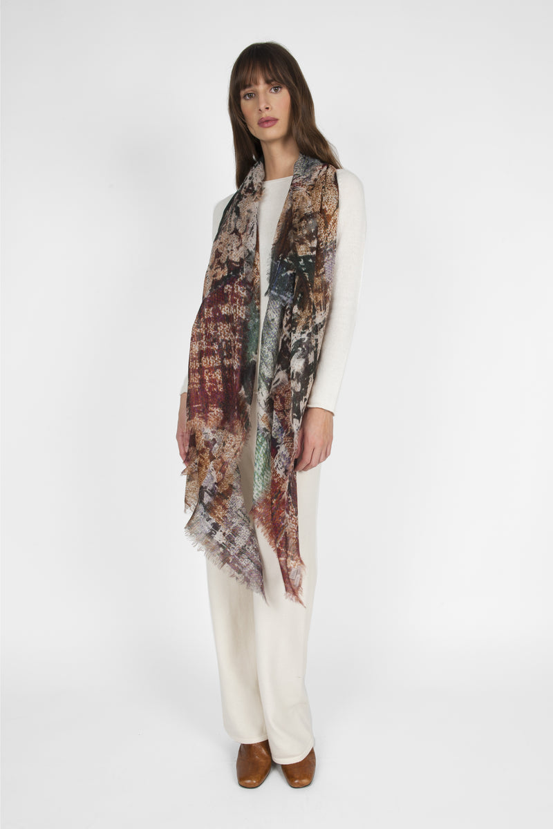 Norma wool stole-Rust