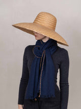 Weaver cashmere Scarf-Navy
