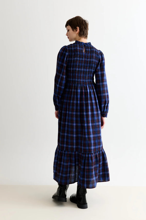Peppi check Smock Midi Dress