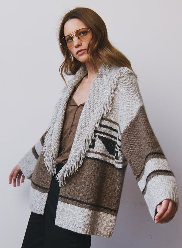 Southwest fringe collar throwon