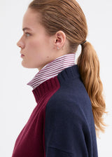 Colour block Pullover-Burgundy
