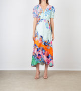 Lea Long stamped satin Dress