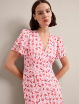 Lotta Trellis print V-Maxi Dress
