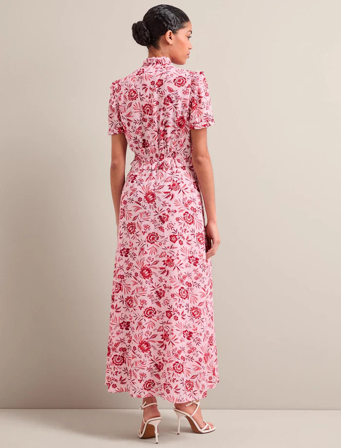 Liliana Palm floral Maxi dress