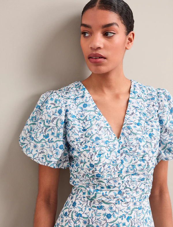 Eliza Feather print Maxi dress