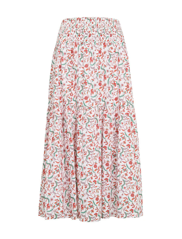 Sylvia feather Print maxi skirt