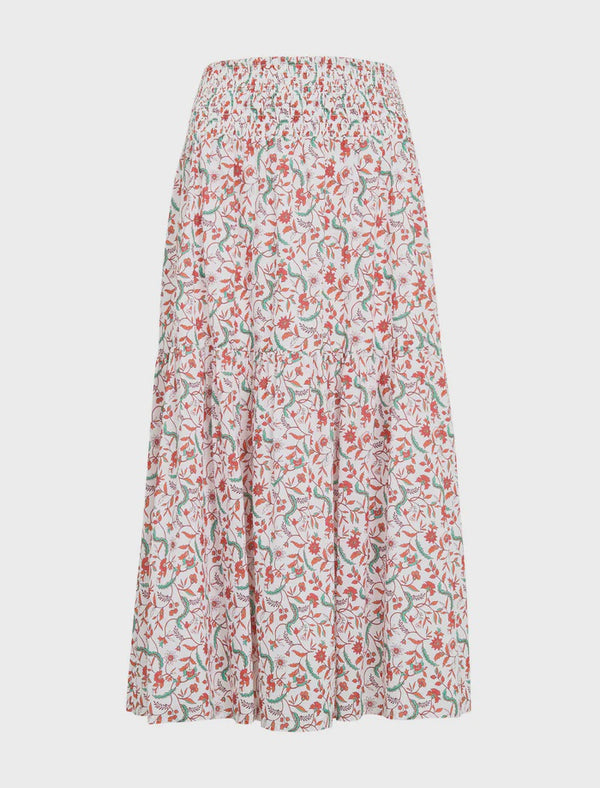 Sylvia feather Print maxi skirt