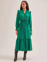 Saskia Jacquard Print Maxi Dress