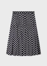Polka Dot Print Pleat Skirt