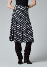 Polka Dot Print Pleat Skirt