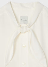 Womens Ivory Bow Blouse