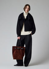Brown Suede Tote Bag