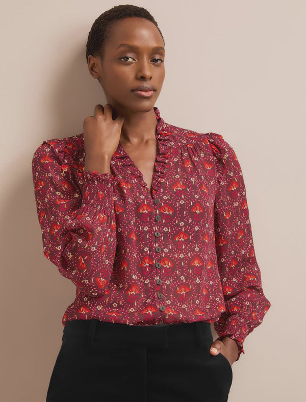 Stella carnation print V/Neck Shirt