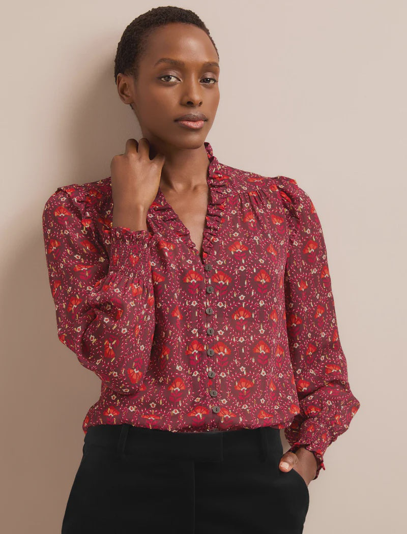 Stella carnation print V/Neck Shirt