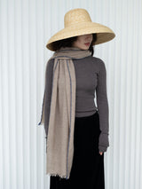 Weaver cashmere Scarf-Beige