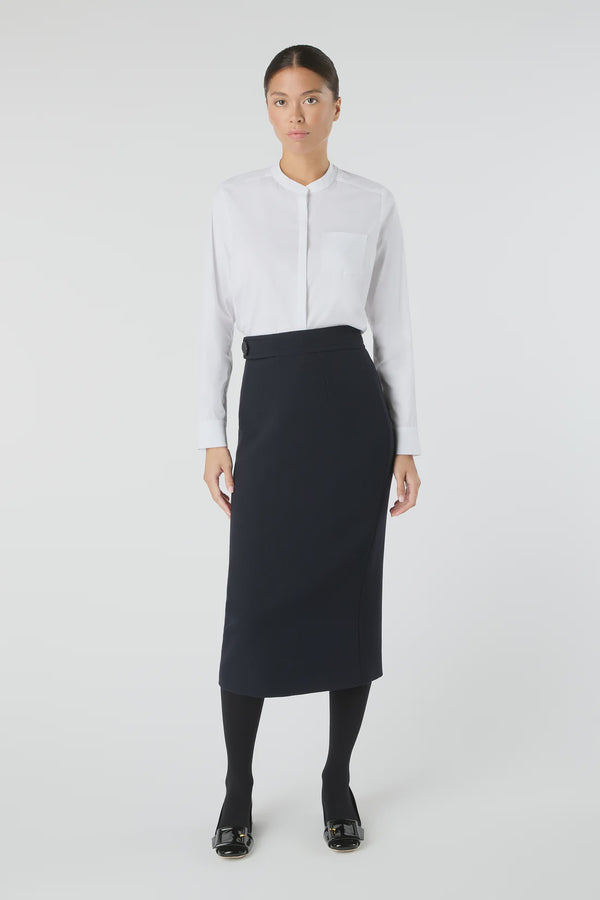 West-Heavy wool crepe Pencil skirt