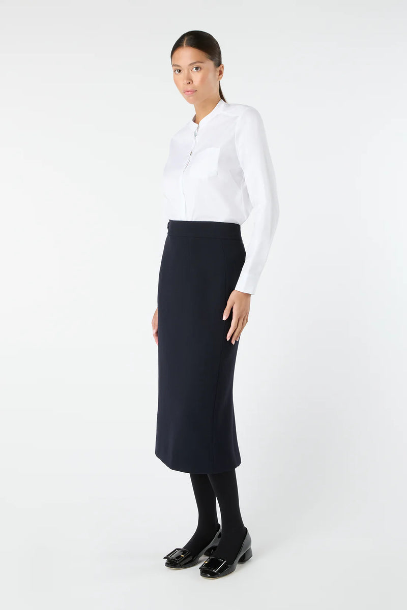 West-Heavy wool crepe Pencil skirt