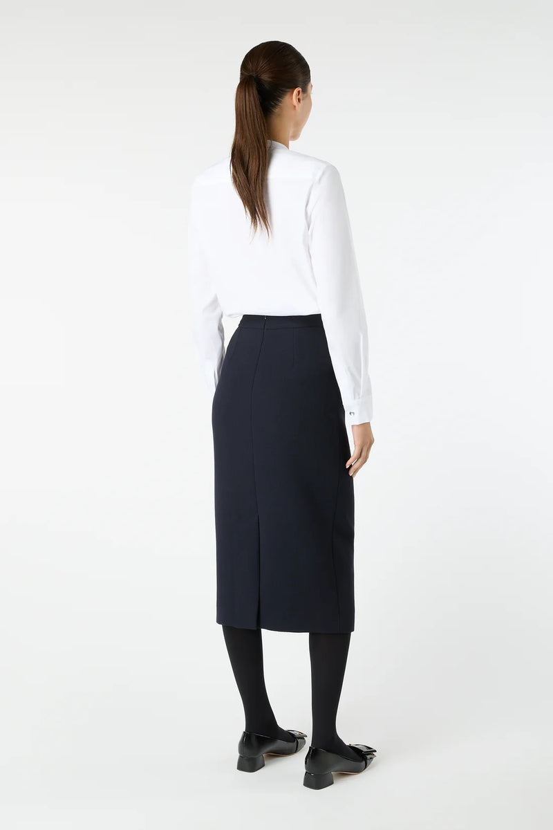 West-Heavy wool crepe Pencil skirt