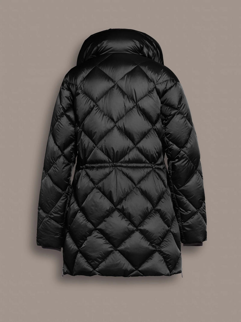 Diamond Quilted Down Jacket Black