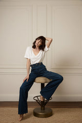 Minnie in Working Girl-wide leg jeans