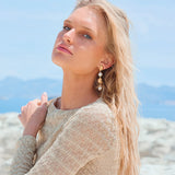 680116801-Shell Pearl Gold Earrings