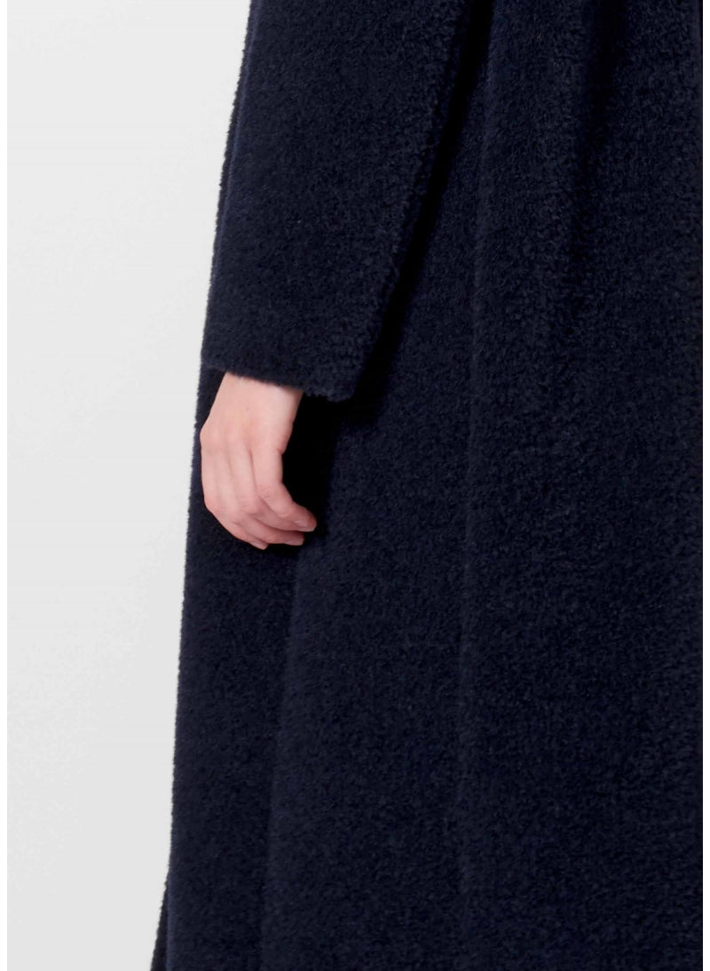 Maxi Wool Long Coat with Notch Collar