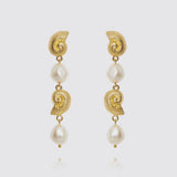 680116801-Shell Pearl Gold Earrings