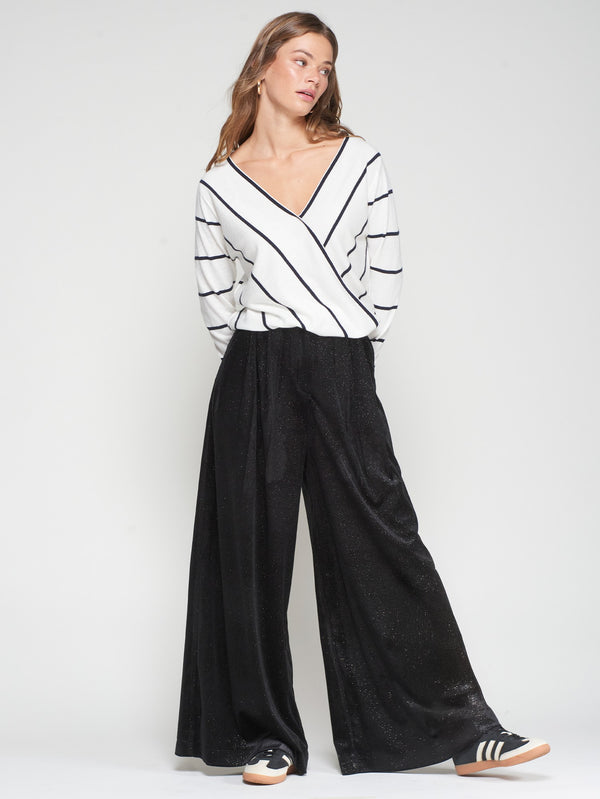 Velvet wide trousers
