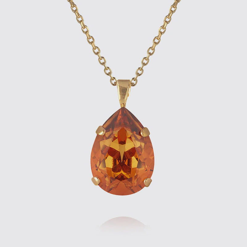 Mini Drop Necklace - Light Amber