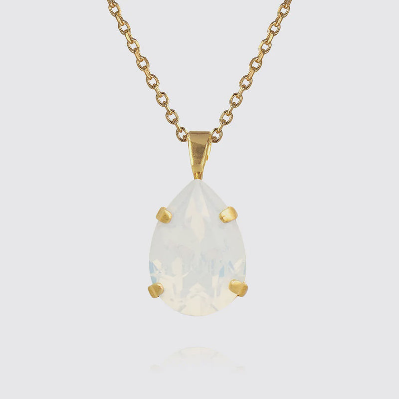 Mini Drop Necklace - White Opal