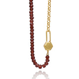 Asymmetric Garnet Chain Padlock Necklace